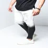 Zerrissene Röhrenjeans für Herren für Teenager, Stretch, schwarz, weiß, Farbverlauf, Denim-Jeans, Knöchel-Reißverschluss, Hose287Q