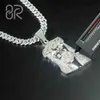 Vvs Moissanite Diamond Chirstan Pendants Custom Jesus Profile Pendant 925 Silver Fine Hip Hop Jewelry