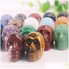 Steen 25Mm Custom Carved Skl Halloween Decoratie 1 Inch Skls Standbeeld Natuurlijke Quartz Crystal Gem Stones Ambachten Drop Delivery Sieraden Dh0Gr