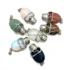 Charms Skeleton Natural Crystal Stones Skl Round Tiger Eye Black Onyx Rose Quartz Stone Ball Charm Beads Pendants For Jewelry Making Dhlez