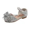 Sandali Dolce ragazza Scarpe da principessa Moda strass Fiocco di perle Scarpe da bambino Festa per bambini Danza per bambini Scarpe da bambina in pelle Nuovo G83 J230703