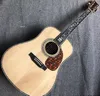 Guitarra sólida Spruce top custom, escala e ponte de ébano, alta qualidade, violão D45, 39