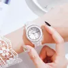 Women S Watches Oupai Прибытие белые керамические часы женщин простая модная водонепроницаем