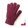 Guanti da ciclismo Tinta unita Caldo lavorato a maglia Finger Candy Colors Mens Women Fl Stretch Mittens Adt Bike Drop Delivery Sport all'aperto Pro Dhuhd