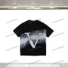 xinxinbuy Hommes designer Tee t-shirt 23ss Gradient graffiti Lettre impression manches courtes coton femmes blanc noir bleu M-2XL