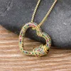 Pendant Classic Pave Carabiner Pave Heart Copper Clasp Netclace Netclace Gift for Women Men R230829