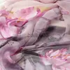 Halsdukar Dammode Långt blommönster Sidenscarf Sommar Tunn Mjuk Georgette Lotus Leaf Solskyddsmedel Halsdukar Muslim Hijab Beh Shawl J230703