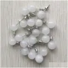 Stud Natural Rose Quartz Stone Round Ball Agate Onyx Beads 10Mm Orecchini Gioielli Per Donna Uomo Cool Simple Style Goccia all'ingrosso Deliv Dhhlh