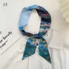 Scarves Fashion Narrow Silk Scarf Oil Painting Scarves Long Small Streamer Ribbon Art Neckerchief Headband Hair Tie Bag cessories J230703