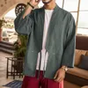 Chandails pour hommes gilet long surdimensionné hommes Style National rétro Hanfu japonais ample Cardigan manteau géométrique