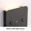 Wandleuchte Moderne Innen-LED-Nachttisch-Schlafzimmer-Applikationsleuchte mit Schalter USB-Ladeanschluss Kopfteil Home El Lights