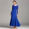 Robes de danse de salon standard 2019 haute qualité manches en dentelle jupe de danse flamenco femmes pas cher scène valse salle de bal Dress1192p