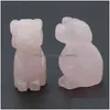 Stone 1 tum Little Puppy Carved Rose Quartz Dog Carving Crystal Healing Decoration Animal Ornament Microlandschaft Crafts Drop Del Dh5wd