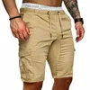 Shorts pour hommes Shorts pour hommes Homme Été Bermuda Cargo Style militaire Poche de travail droite à lacets Pantalon court Shorts décontractés Plus la taille Z230703