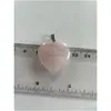 Charms Rose Quartz Coeur Pierre Naturelle Chakra Guérison Pendentif Collier À Faire Soi Boucles D'oreilles Fabrication De Bijoux Drop Delivery Résultats Composants Dhdjb