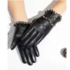 Designer-Leder-Halbfinger-Handschuhe der Frauen Schafsleder-Motorradhandschuhe und Herbst-Dünnabschnitt Kurzer Finger und Herbst