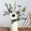 Flores secas mini buquê de flores naturais simples vento quiabo eucalipto folha girassol decoração casa sala estar mesa pode ser enviado