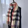 Bur home Boutique plush scarf on sale Imitation Cashmere Plaid Scarf Women's Autumn and Winter British New Warm Thickened Tassel Shawl