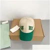 Bonés de Bola Moda Masculino Boné de Beisebol Designer Chapéu Verde Feminino C Chapéus Ajustados Senhoras Carta Casquette Bordado Verão Snapback Sunsh Dhlaf