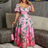 Casual Dresses Summer 2 Piece Set Women Crop Top High Waist Long Skirt Maxi Matching Sets Printed Boho Sexy Beach