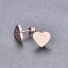 T HEART ENRING EARRINGS مصمم للنساء مسمار لطيف الحجم حرف فاخر أقراط الفولاذ المقاوم للصدأ زوجين زوجين من الفولاذ المقاوم للصدأ هدايا مجوهرات المرأة الإكسسوارات