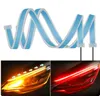 2pcs 12V Car LED DRL Luci di marcia diurna Impermeabile Flessibile Striscia morbida Flusso automatico universale Corre Striscia LED Freno Indicatore di direzione