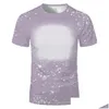 Christmas Decorations Us Men Women Party Supplies Sublimation Bleached Shirts Heat Transfer Blank Bleach Shirt Polyester T-Shirts Dr Dhhs1