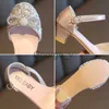 Sandalias Niñas Tacones altos para niños Fiesta Boda Zapatos de vestir de noche 2021 Moda Cristal Verano Princesa Medias Sandalias para niñas E02165 J230703