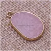 Charms naturlig stenfot form rose kvarts lapis lazi turkois opal hänge diy för halsband örhängen smycken gör 15x25mm drop dhev7