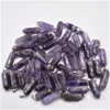 Charms Amethyst Hexagonal Pillar Quartz Crystal Natural Stone Pendants For Halsbandörhängen Smycken gör 22mmx9mm Drop Delivery F Dhomr