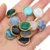 Charms Delicate Natural Stone Wrap Round Rose Quartz Lapis Lazi Turquoise Opal Pendant Diy For Armband Halsbandörhängen Jycken MA DH8TN