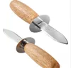 Stainless Steel Oyster Knife Wood Handle Oysters Shucking Knives Kitchen Seafood Sharp-edged Shell Opener Scallops Shells Openers JL1426