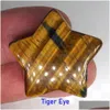 Stone 3Cm Mini Star Statue Ornament Natural Crystal Carving Home Decoration Crystals Polishing Gem Healing Jewelry Drop Delivery Dhykh