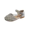 Sandaler AINYFU Barn Pearl Flats Sandaler Flickor Princess Rhinestone Party Sandaler Barnläder Ihåliga strandskor Storlek 2136 J230703