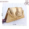 Sandaler QSGFC est INS Style Guld Färg Eleganta höga klackar Nigeria Design Afrikanska damskor och väskor Set 230630