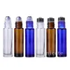 10ml Glass Roll On Bottles Frosted glasses Rolls Beaded Bottle frosting perfume-bottle Portable Mini cosmetics Empty-Bottles T9I002360