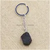 Portachiavi Minerale naturale Irregar Pietra Gemma Quarzo Fluorite Ametista Pendenti Portachiavi Charms Creazione di gioielli fai da te Portachiavi Drop Delivery Dhixr