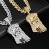 Micro Inset Zircon Human Head Pendant Tide Brand Hip Hop Street Rap Men's Pendant Necklace