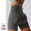 Yoga outfit sjöjungfru kurva höft elastiska bälteshorts sömlösa hög midja persika höftform gym kvinnor tätt andas snabba torr fitness shorts 230701