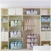 Sacs de rangement couette sac non tissé vêtements pliables couverture pull organisateur M/L/Xl support livraison directe maison jardin Housekee Organiza Dhhub