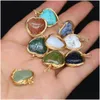 Charms Fashion Natural Stone Wrap Heart Rose Quartz Lapis Lazi Turquoise Opal Pendant Diy для браслетных ожерелья Серьги Ювелирные изделия Mak dhzbw