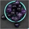 Stone 20mm naturliga lösa pärlor Amethyst Rose Quartz Turquoise Agate 7chakra DIY Icke-porös rund bollyoga helande guider Meditation Dhu3h