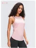 LUU Designer luxe T-shirt survêtement femmes Tops Tees Col rond Dos Split Sports Yoga Fitness Running Outdoor Simple Mode Casual Vest joggers running