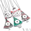 Pendant Necklaces Christmas Series Tree Snowman Snap Button Necklace Fit 18Mm Snaps Buttons Jewelry For Women Mom Gift Noo3 Drop Del Dhxou