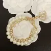 2023 Novo Luxo Natural Pearl Chain Bracelet Brand Classic Designer CC Bracelet Moda Coreano Charm Bracelet for Women Wedding Jewelry Gift