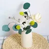 Flores secas mini buquê de flores naturais simples vento quiabo eucalipto folha girassol decoração casa sala estar mesa pode ser enviado