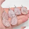 Amuletos Pedra natural Cristal de cura Árvore da vida Pingentes Fio de quartzo rosa embrulhado Jóias da moda Fabricação de joias por atacado Entrega direta Fi Dh4Wf