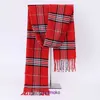 Top quality winter and autumn Bur Home scarf for women men 2023 Autumn Winter Men's Plaid Scarf British Imitation Cashmere Tassel Couple Neck