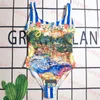 Vacances Imprimé Maillots De Bain Designer Femmes Bikini Été Rayé Maillot De Bain Maillot De Bain Une Pièce Avec Soutien-Gorge