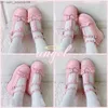 Dress Shoes Dress Shoes Sweet Heart Buckle Wedges Mary Janes Women Pink T-Strap Chunky Platform Lolita Shoes Woman Punk Gothic Cosplay Shoes 43 Z230703